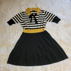 Voodoo Vixen Retro Pinup stripe sweater dress Women's US size 12/14 UK XXL